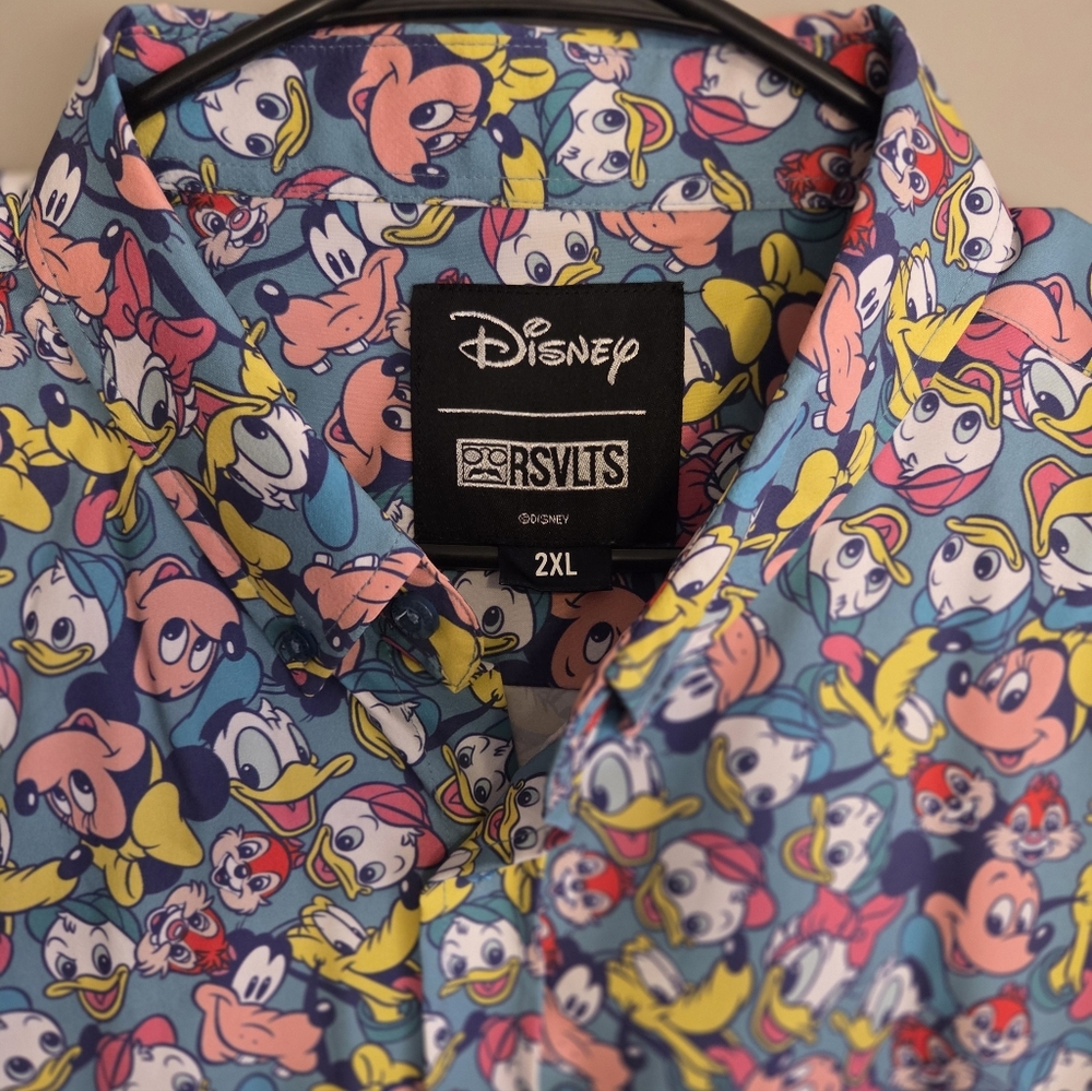 RSVLTS Disney100 Mickey & Friends KUNUFLEX Button Down Shirt Men’s 2XL